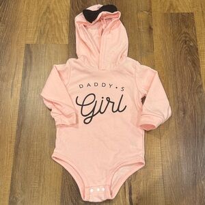 SHEIN Pink 'Daddy's Girl' Hooded Bodysuit (Size: 18-24 months)(NWT)
